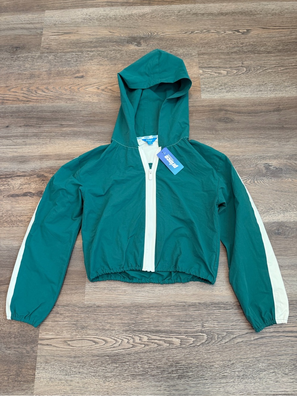 NWT Prince Pickleball Cropped Windbreaker Jacket Green White Womens XS